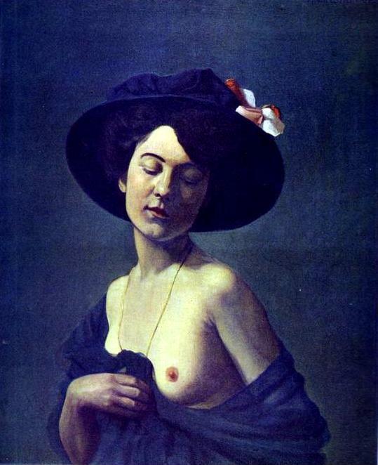 Félix Vallotton. Portrait of a Woman in a Black Hat.