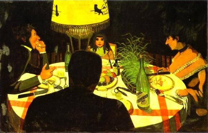 Félix Vallotton. Dinner, By Lamplight.