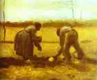 Vincent van Gogh. Peasant Man and Woman Planting Potatoes.