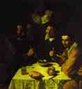 Diego Velázquez. Three Men at Table.