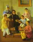 Evgraf Krendovsky. The Family Portrait of A. Bashilov with His and Count de Balman's Children.