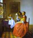 Jan Vermeer. Woman and Two Man.