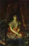 Mikhail Vrubel. Portrait of a Girl against a Persian Carpet.