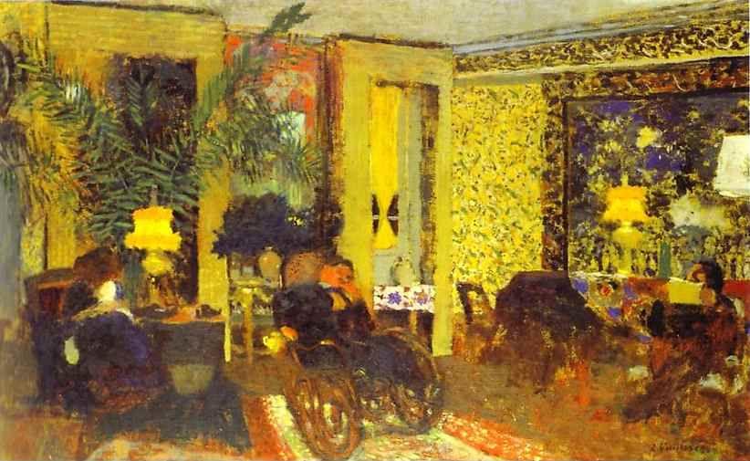 Edouard Vuillard. Interior. Sitting Room with Three Lamps, Saint-Florentin Street/Intérieur. Le Salon aux trois lampes, rue Saint-Florentin.