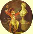 Jean-Antoine Watteau. The Monkey Sculptor.
