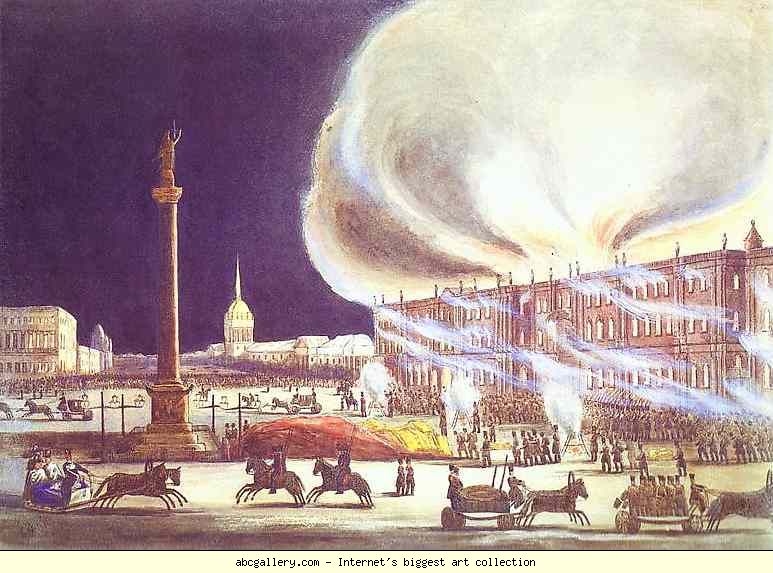 B. Green. The Winter Palace on Fire in 1837.
