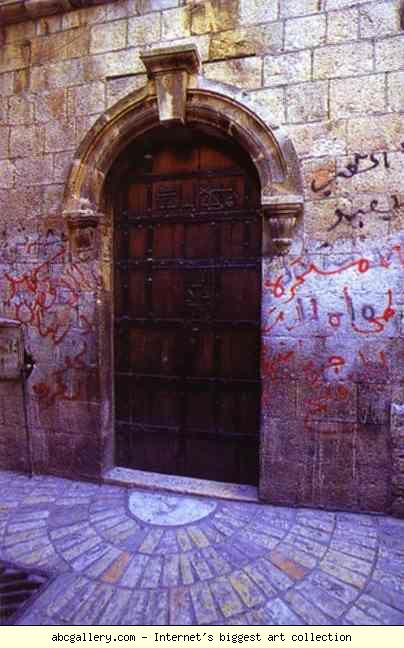 Jerusalem. The Sixth Station. The Door of the Melchite Chapel.