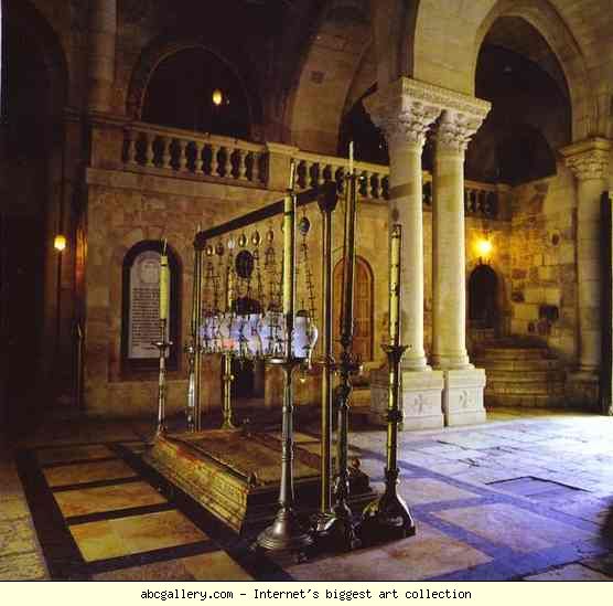 Jerusalem. The Holy Sepalchre. Stone of the Anointing.