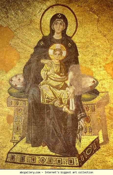 Virgin and Child Enthroned.