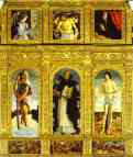 Giovanni Bellini. St. Vincent Ferrar Polyptych, with St. Christopher, St. Vincent Ferrar, and St. Sebastian.