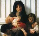 William-Adolphe Bouguereau. Indigent Family (Charity). Detail.