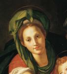 Agnolo Bronzino. Holy Family with St.Elizabeth (or St. Anne?) and the Infant St. John the Baptist. Detail.