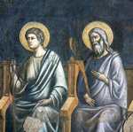 Pietro Cavallini. The Last Judgment. Seated Apostles. Detail.
