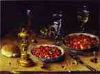 Osias Beert. Still Life with Cherries and Strawberries in Porcelain Bowls.