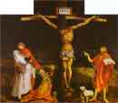 Matthias Grünewald. Crucifixion (central section of the Isenheim Altar with closed wings).