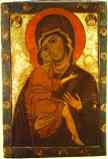 Russian Icon. The Belozersk Virgin with Child.