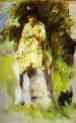 Pierre-Auguste Renoir. Woman Standing by
 a Tree.