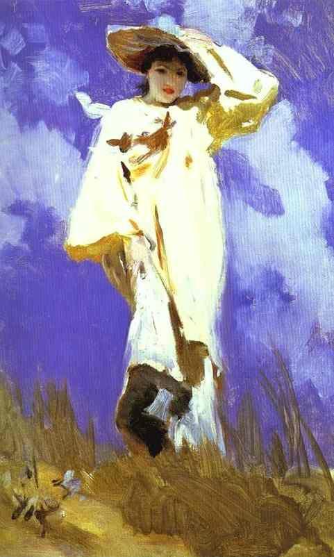 John Singer Sargent. A Gust of Wind. Mrs. Violet Ormond, Artist's Sister.