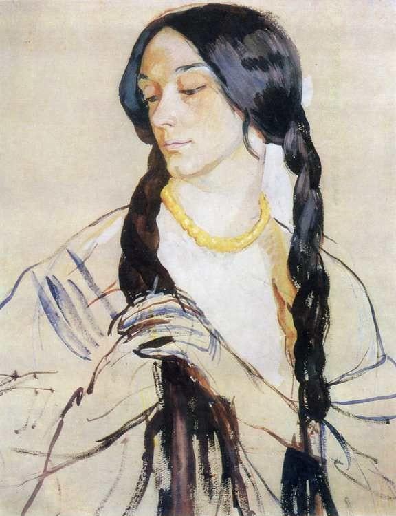Zinaida Serebriakova. Portrait of Olga Lanceray, Study.