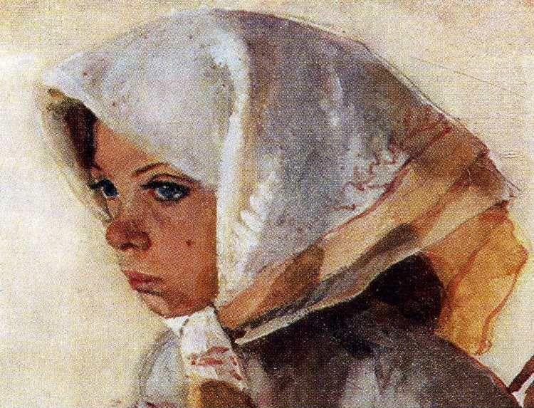 Zinaida Serebriakova. A Peasant Girl. Detail.