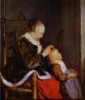 Gerard Terborch. Motherly Care.