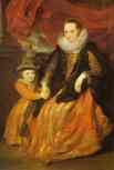 Anthony van Dyck. Portrait of Susanna Fourment and Her Daughter.